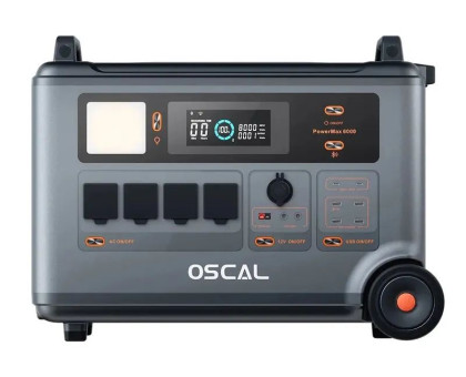 Зарядная станция OSCAL PowerMax 6000, 6000 Вт, 3600 Вт·ч (с возможностью расширения до 57 600 Вт·ч)