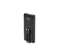 Портативний зарядний пристрій (павербанк) Energenie PB10-PD20-LCD-01 Black 10000 mAh PD 20W з вбудованими кабелями