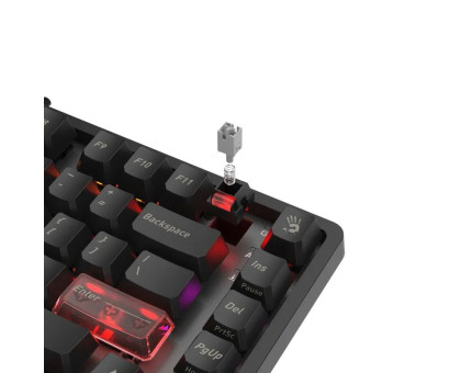 Механічна клавіатура, USB, Bloody LK70 (Ash Black), підсвічування клавіш, колір чорний