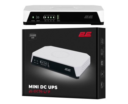 Источник бесперебойного питания 2E 2E-DC36-LFP Mini DC для роутера, 36 Вт, 20 000 мА·ч, LiFePO4