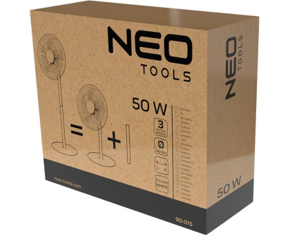 Вентилятор підлоговий Neo Tools 90-015 NT01 професійний, 40см, 50Вт, опора кругла, двигун мідь 100%, білий