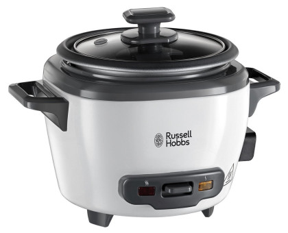 Рисоварка Russell Hobbs 27020-56, 200Вт, чаша-0.7л, механічне керув., знімна кришка, нерж. сталь, чорно-білий
