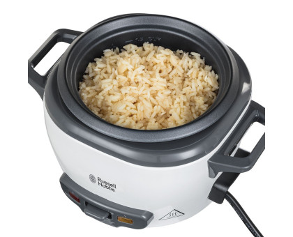 Рисоварка Russell Hobbs 27020-56, 200Вт, чаша-0.7л, механічне керув., знімна кришка, нерж. сталь, чорно-білий