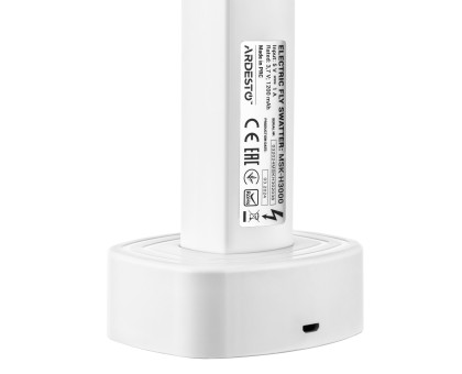 Електричний знищувач комах ARDESTO, сітка 3000 В, акум. 1200 мА•год, USB micro-B > USB-A, білий
