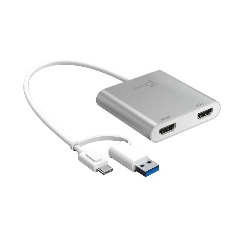 Багатопортовий мультиадаптер J5create JCA365-N USB-C/A на 2xHDMI (2 незалежних екрани)